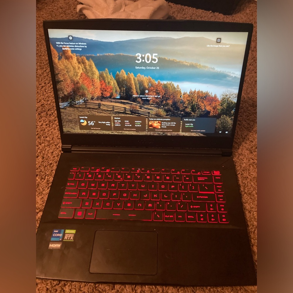 MSI Black and Red Laptop